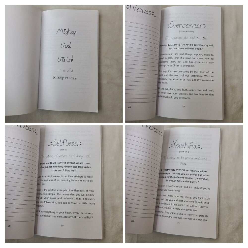 Mighty God Girls A To Z Devotionals Journal ages 7-11 By Mandy Fender 2016 - Picture 5 of 9